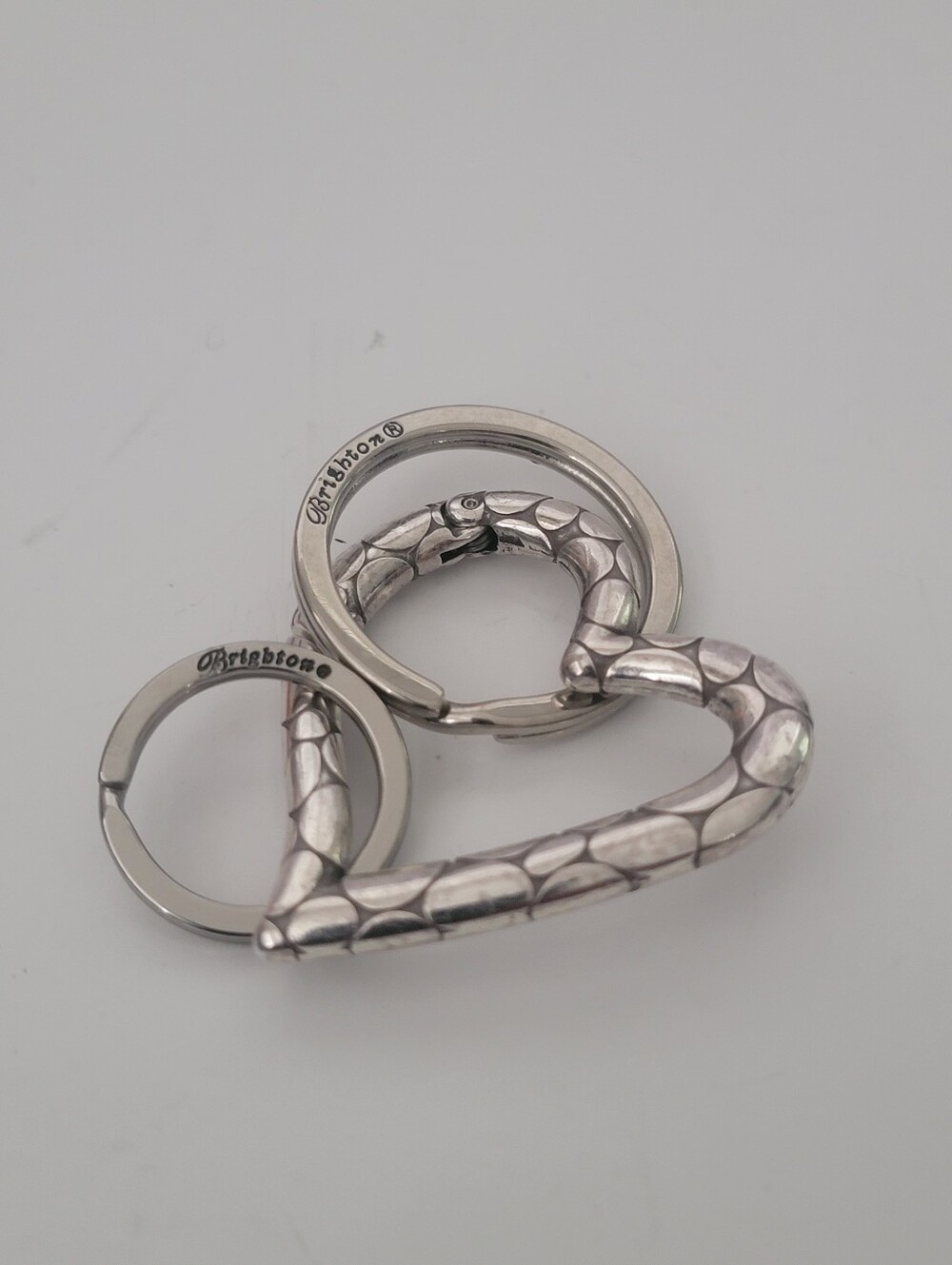 Brighton Pebble Heart Silver-Tone Valer Key Fob